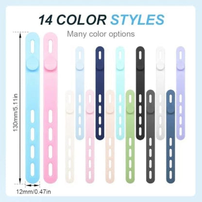 Set of 4 Silicone Cable Organizers for Efficient Cord Management 13CM Length