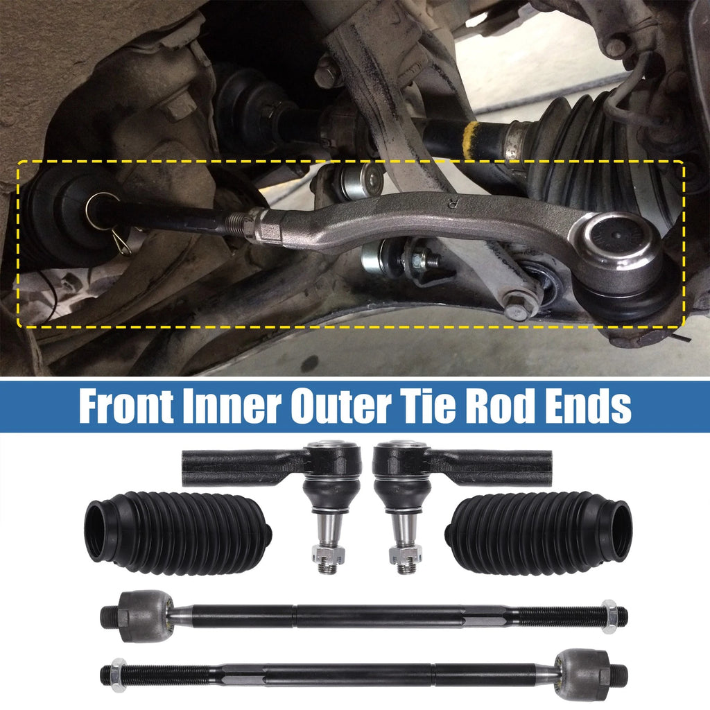 6pcs Front Inner Outer Tie Rod End Links Kit for Ram 1500 (2013–2018)