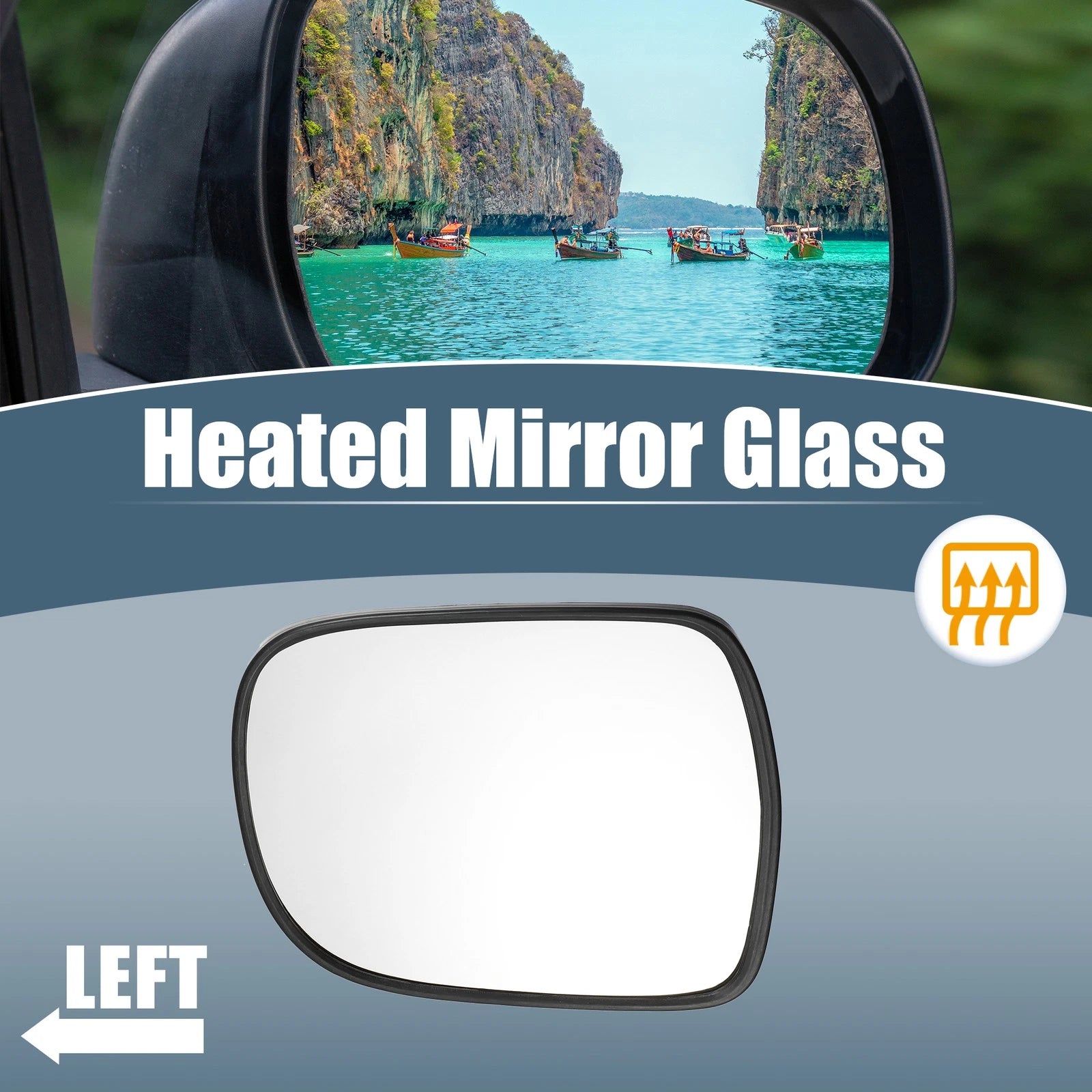 Heated Mirror Glass Right Side with Backing Plate for Lexus RX (2004–2009)