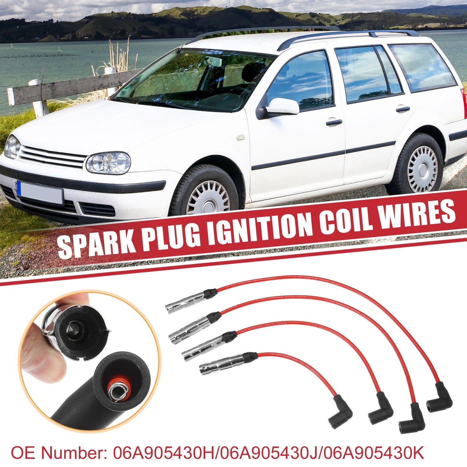 Spark Plug Wire and Ignition Coil Cable Set for Volkswagen Beetle (2010–2019)