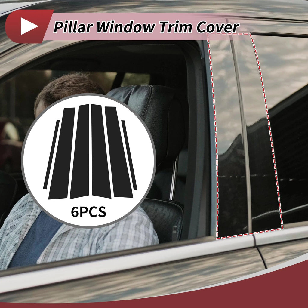 Door Pillar Window Trim Set for Lexus GS 2006–2011 Black (6 Pieces)