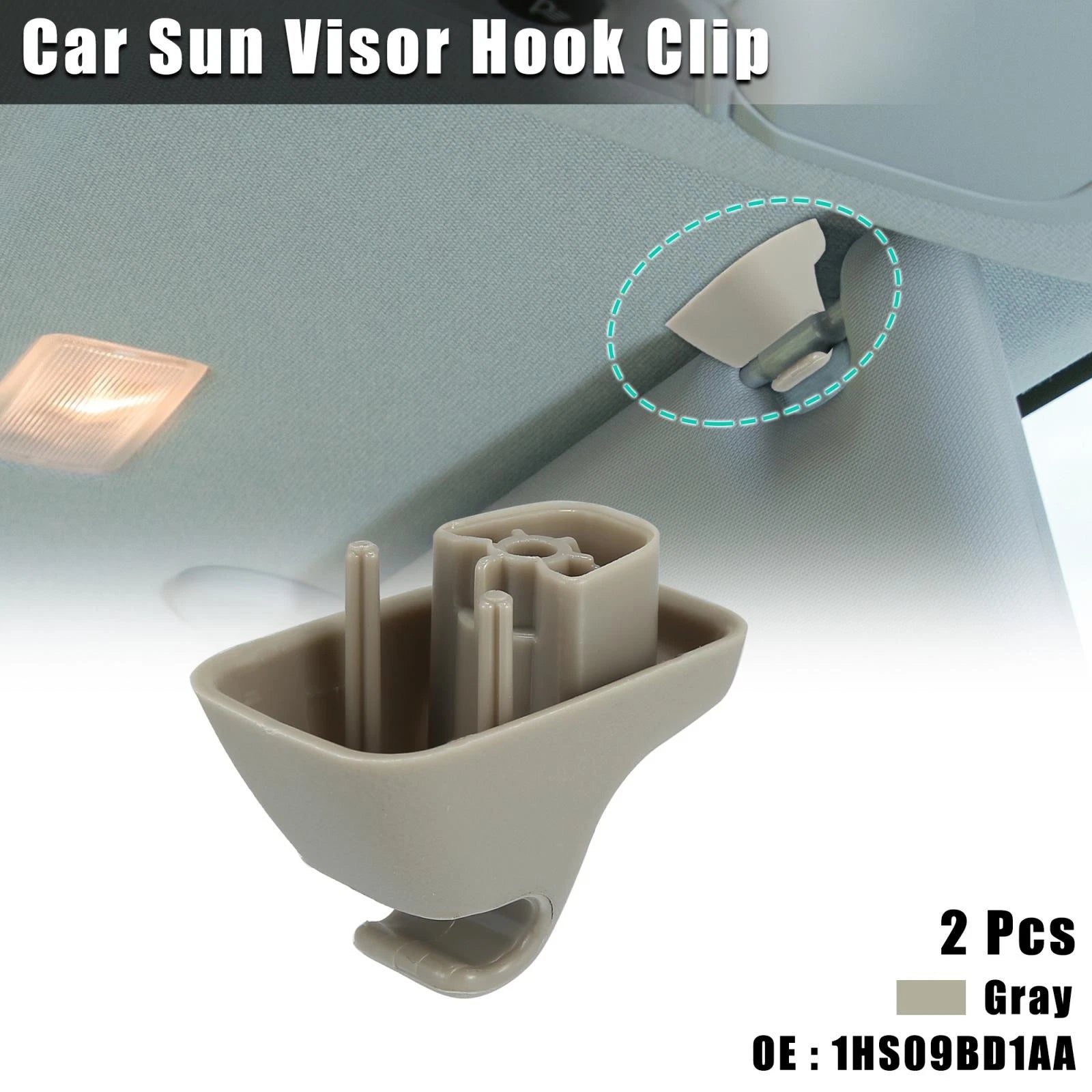 Sun Visor Retainer Clip Replacement for Dodge Ram 1500 2500 3500 (2 Pcs)
