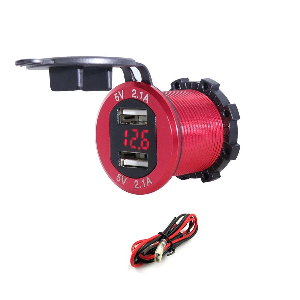 Dual USB Car Charger for Universal Use (12V-24V)