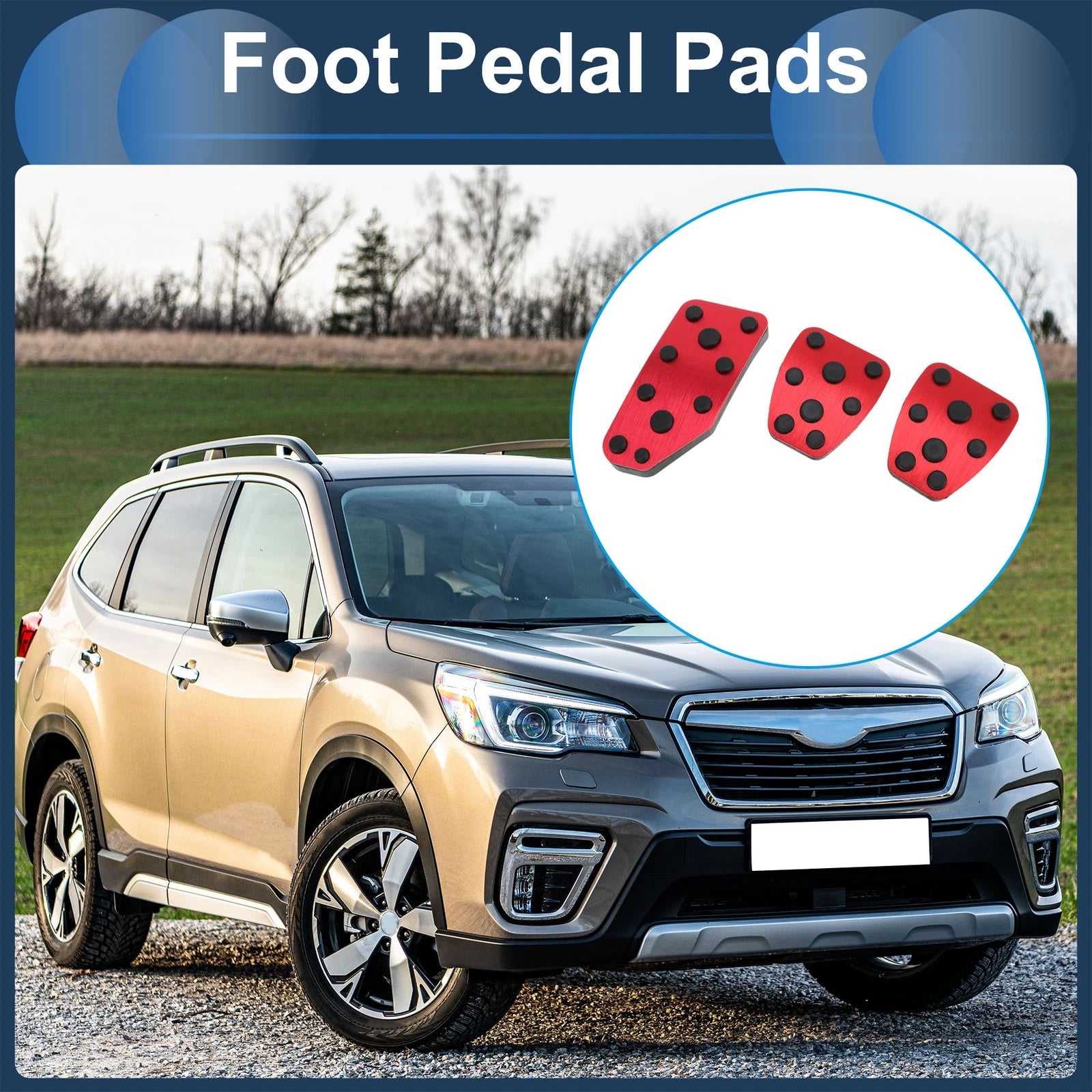 3 Pc Foot Accelerator Pedal Covers Replacement for Subaru Forester (2019–2021)