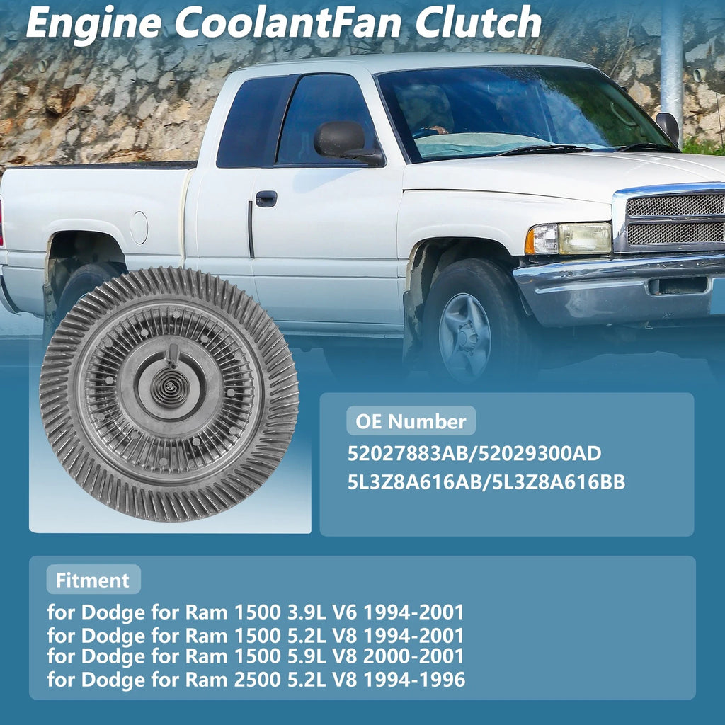 Engine Cooling Fan Clutch Replacement for Dodge Ram 1500 3.9L V6 (1994–2001)