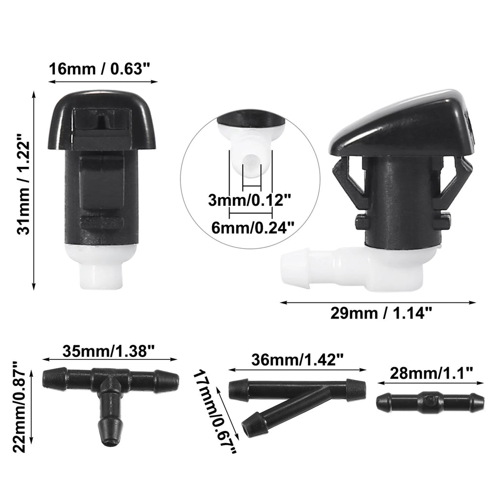Windshield Washer Nozzles Kit with 2.5m Hose for Dodge (2011–2018)