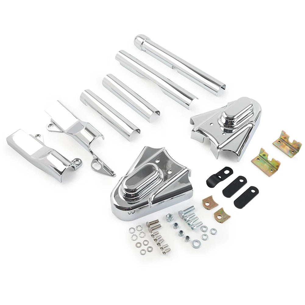 Rear Swingarm Covers for Harley Softail (2000–2007) Chrome