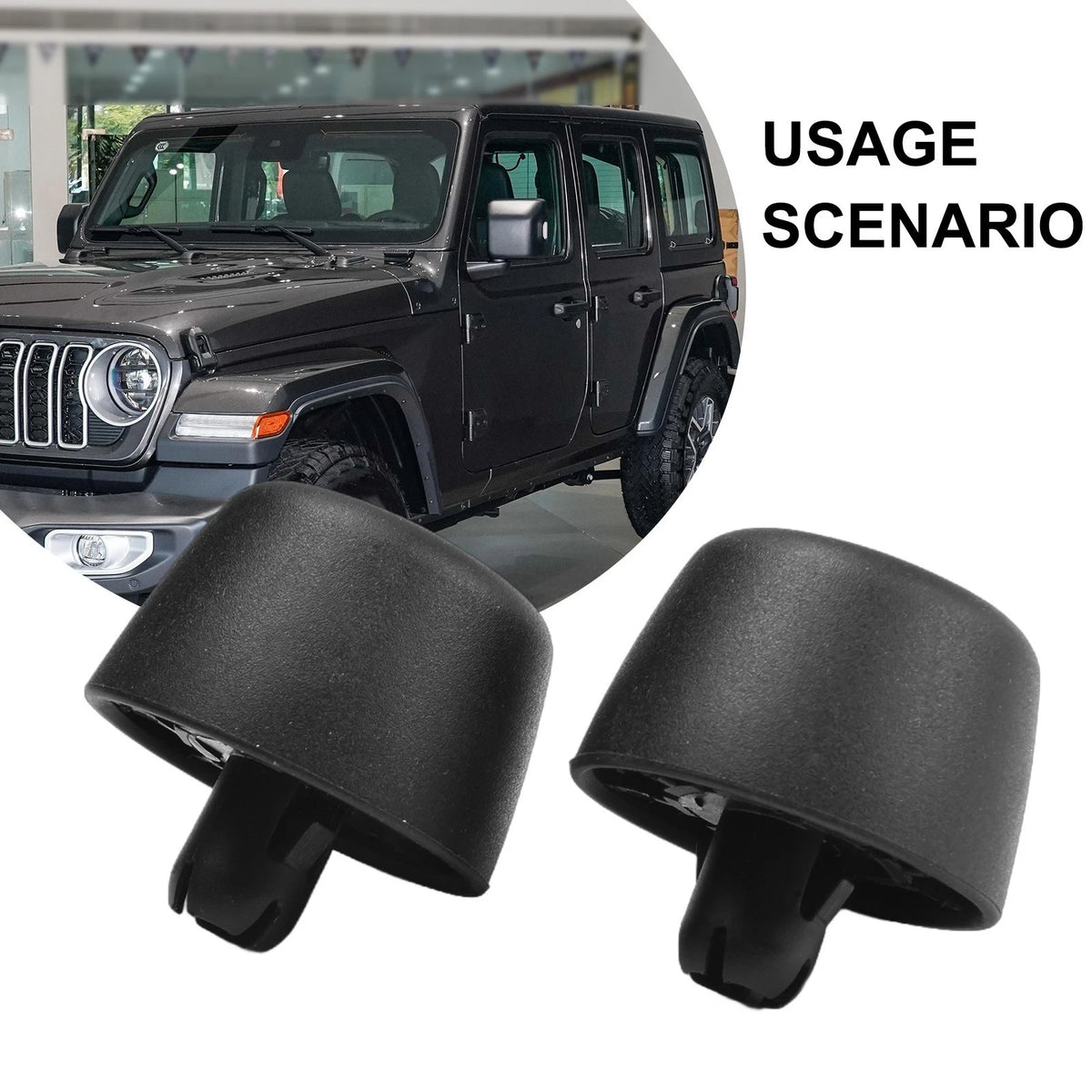 2X Rubber Bumper Cushion Hood Stoppers for Wrangler JK (2007–2018)