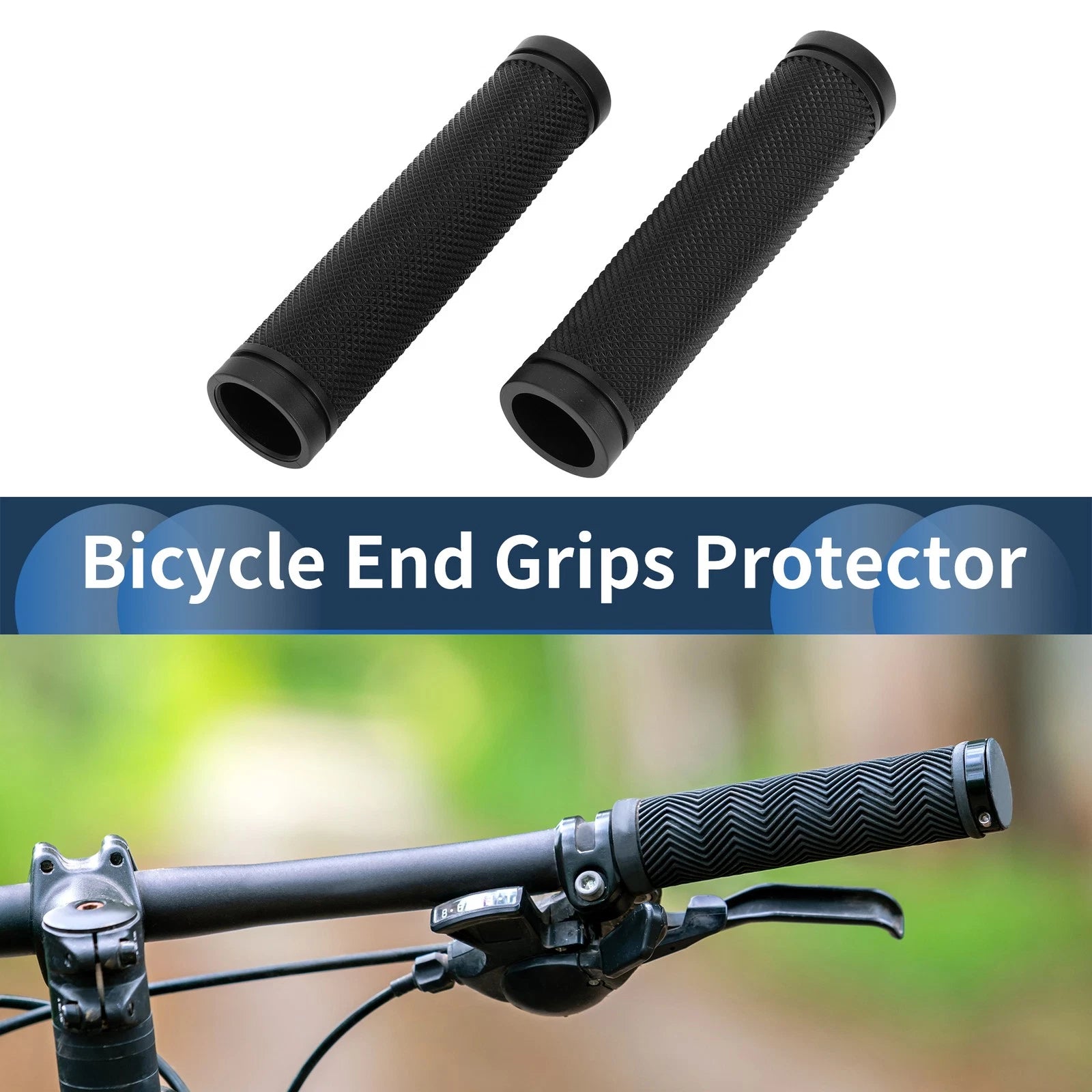 Bike Handlebar Grips 162mm End Protector Rubber Non-Slip for Universal (All Years)