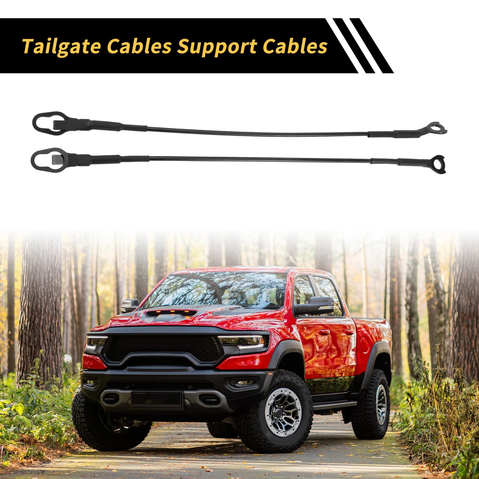 1 Pair Tailgate Cables for Dodge Ram 1500 2500 (2010–2023)