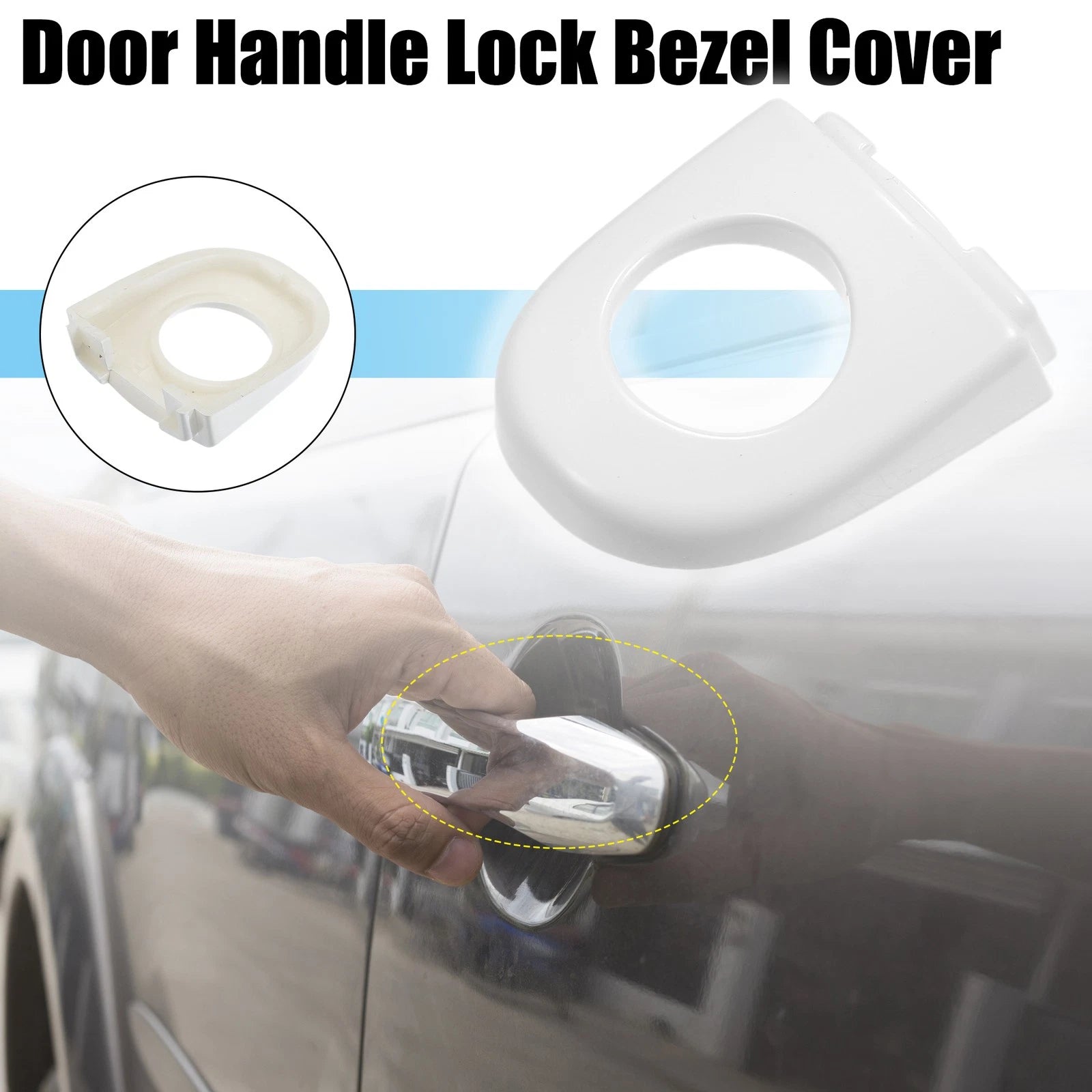Front Left Exterior Door Handle Cover for Volkswagen Jetta 2011–2016 White