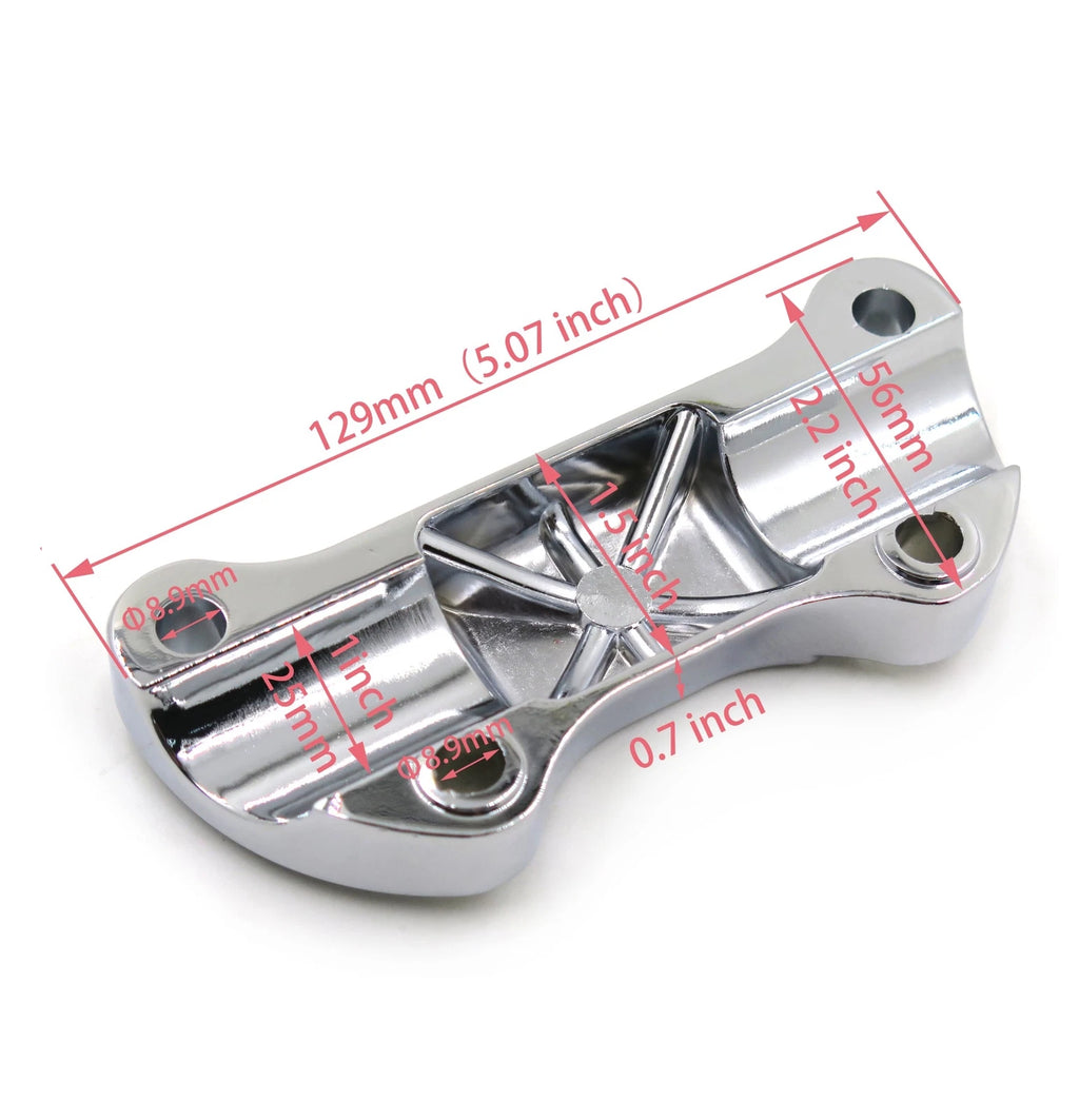 Chrome Skull Handlebar Clamp Riser for H-D XL FX FXR (1974–2006)