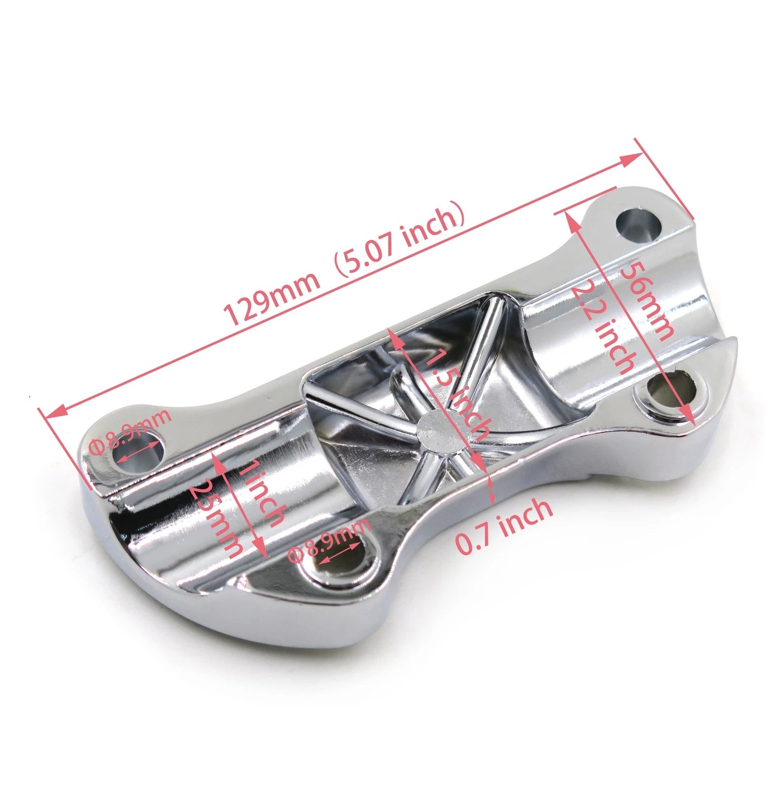 Chrome Skull Handlebar Clamp Riser for H-D XL FX FXR (1974–2006)