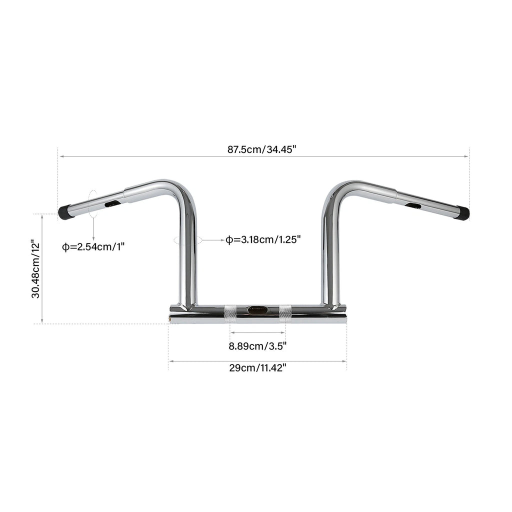 12" Rise 1.25" Handlebar for Harley Davidson Dyna (2006–2023)