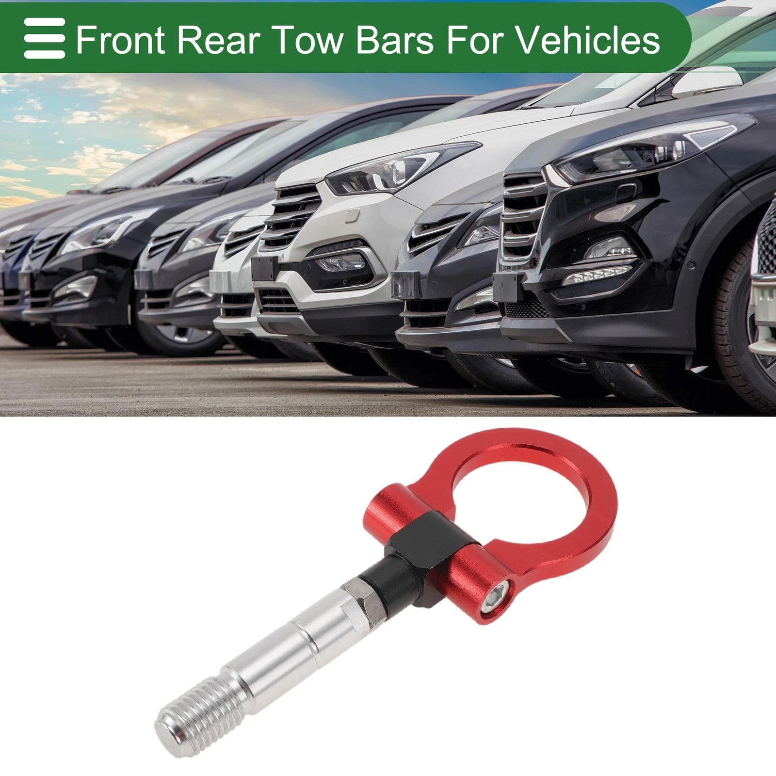 Front Rear Tow Hook for Mazda RX8 (2003–2008) 19mm Aluminum Alloy Red Set