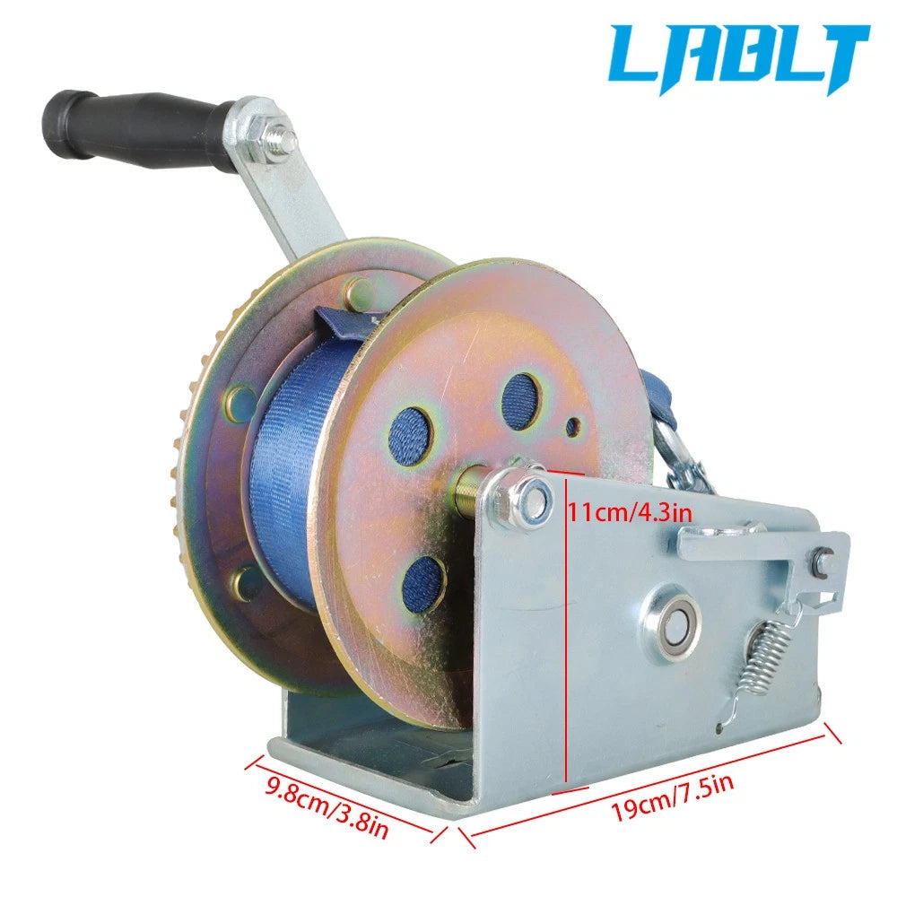 Hand Winch for Boat Trailer with 10m Strap (3500lbs)