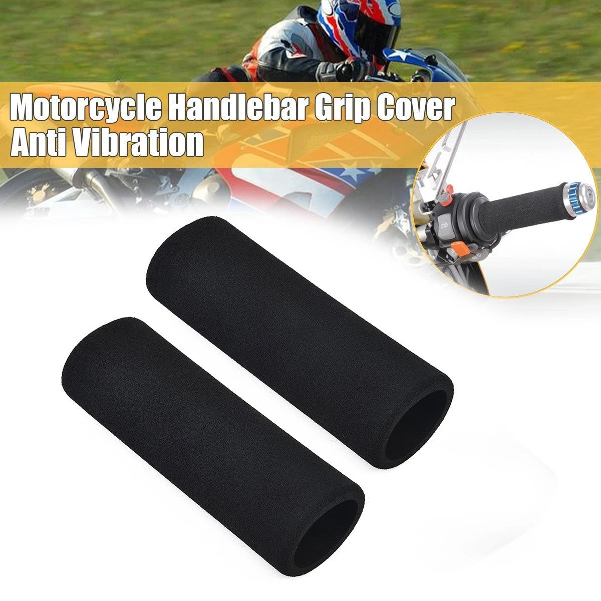 2X Non-slip Handle Covers for Motorcycle Grip (UV Resistant)