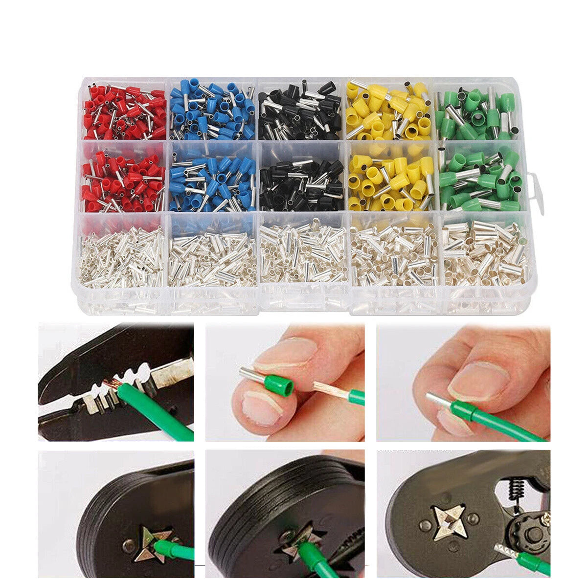 Cable Cord Pin End Bootlace Ferrule Terminal Wire Crimp Connector Kit (1640 pcs)