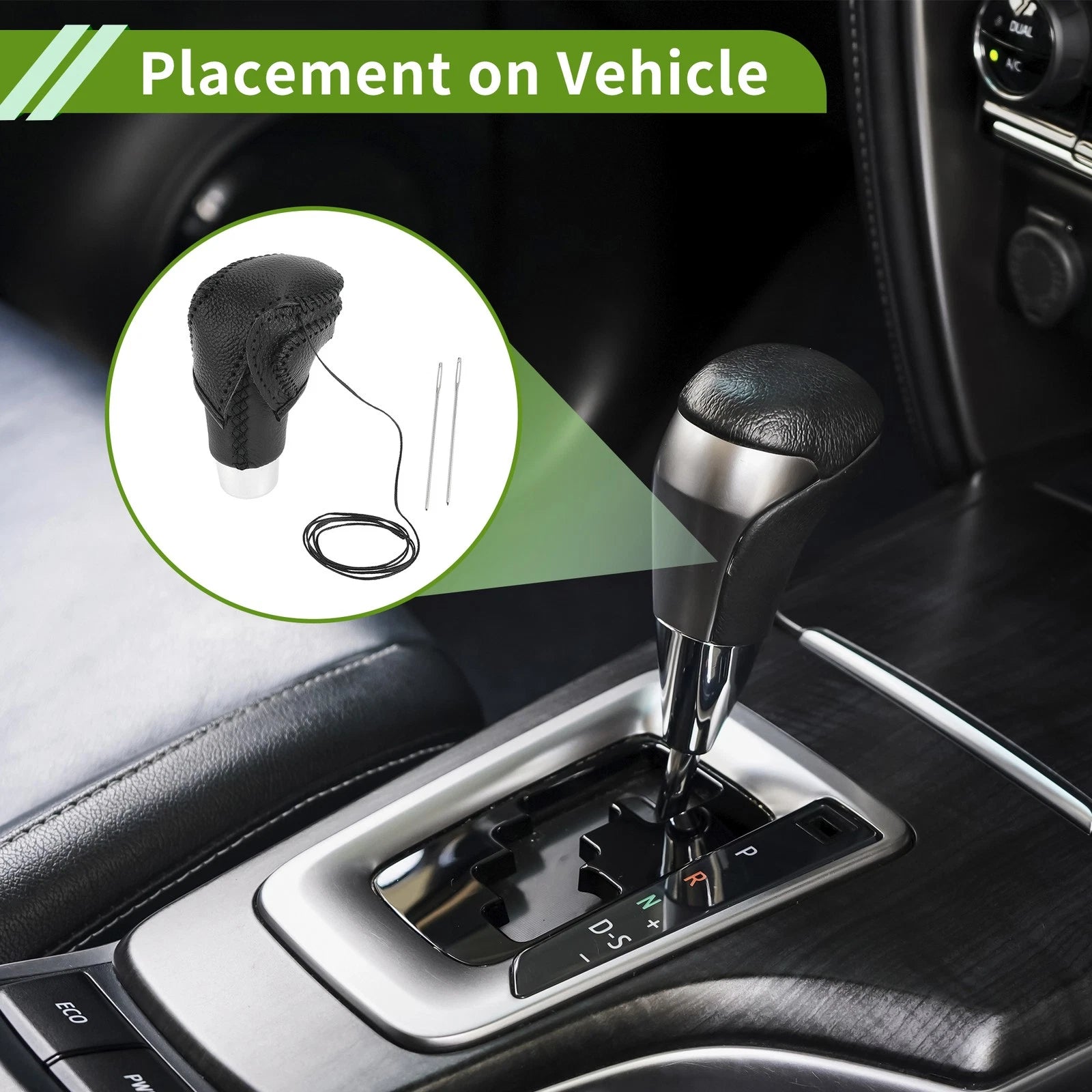 Gear Shift Knob Cover Pebbled Black Replacement for Toyota CH-R (2018–2022)