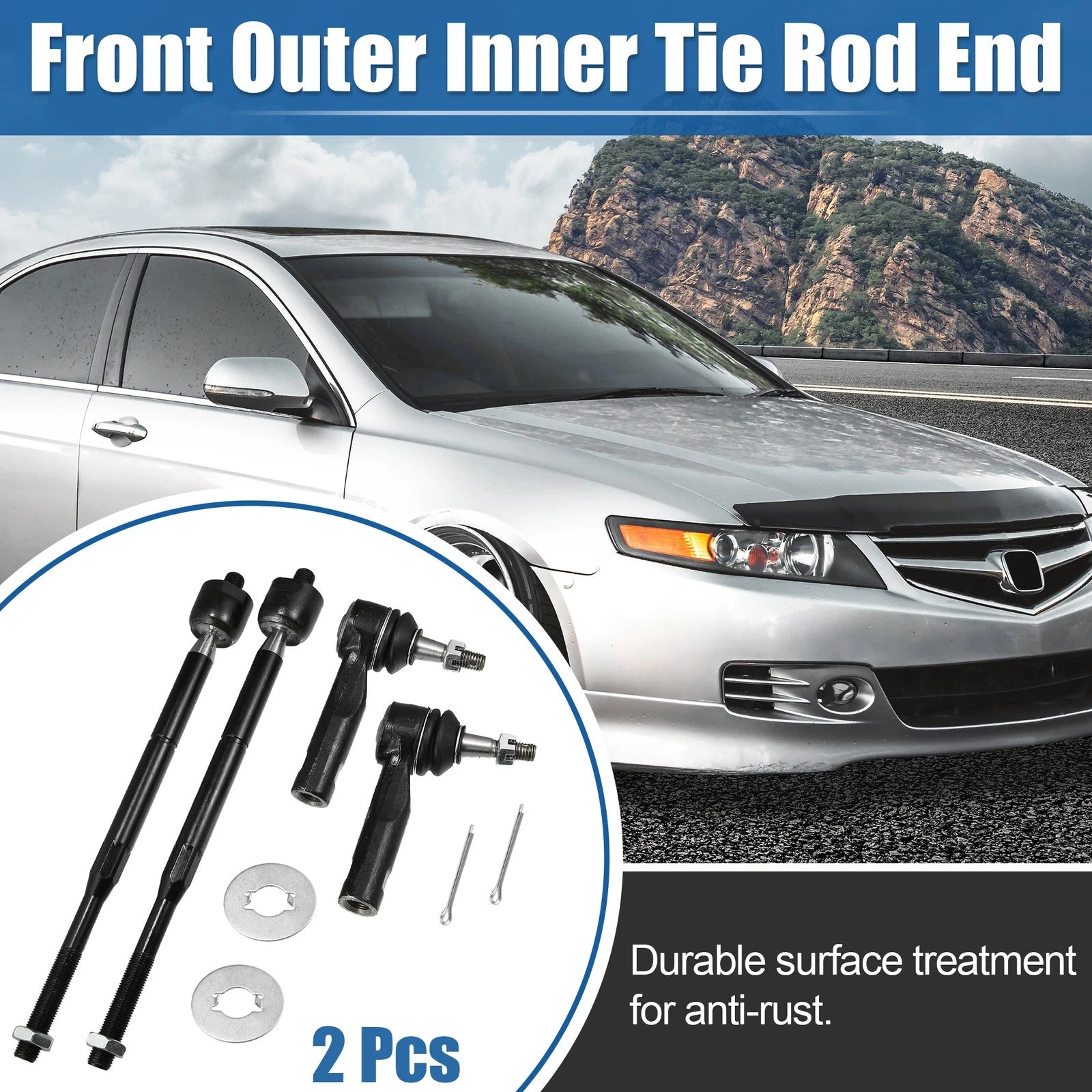4PCS Inner Outer Tie Rod End Replacement for Chevrolet Pontiac (2003–2009)