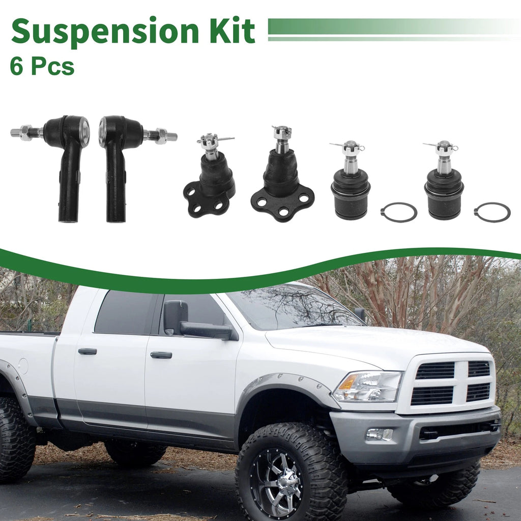 6 Pc Front Outer Tie Rod End and Ball Joint Kit for Dodge Dakota (2000–2004)