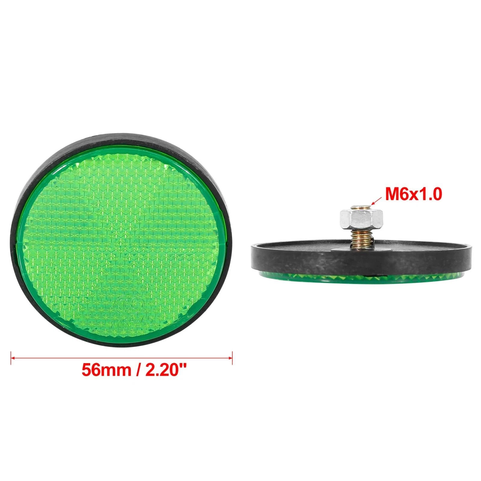 Warning Reflector Mount Screw Universal M6x1.0 Green for Motorcycle Bike (—)