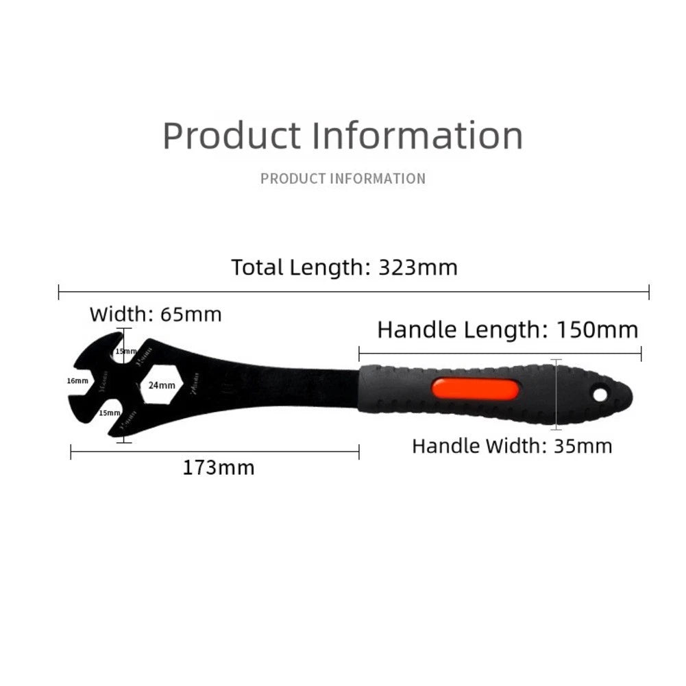4-in-1 Portable Bicycle Pedal Wrench for Quick Maintenance Tasks