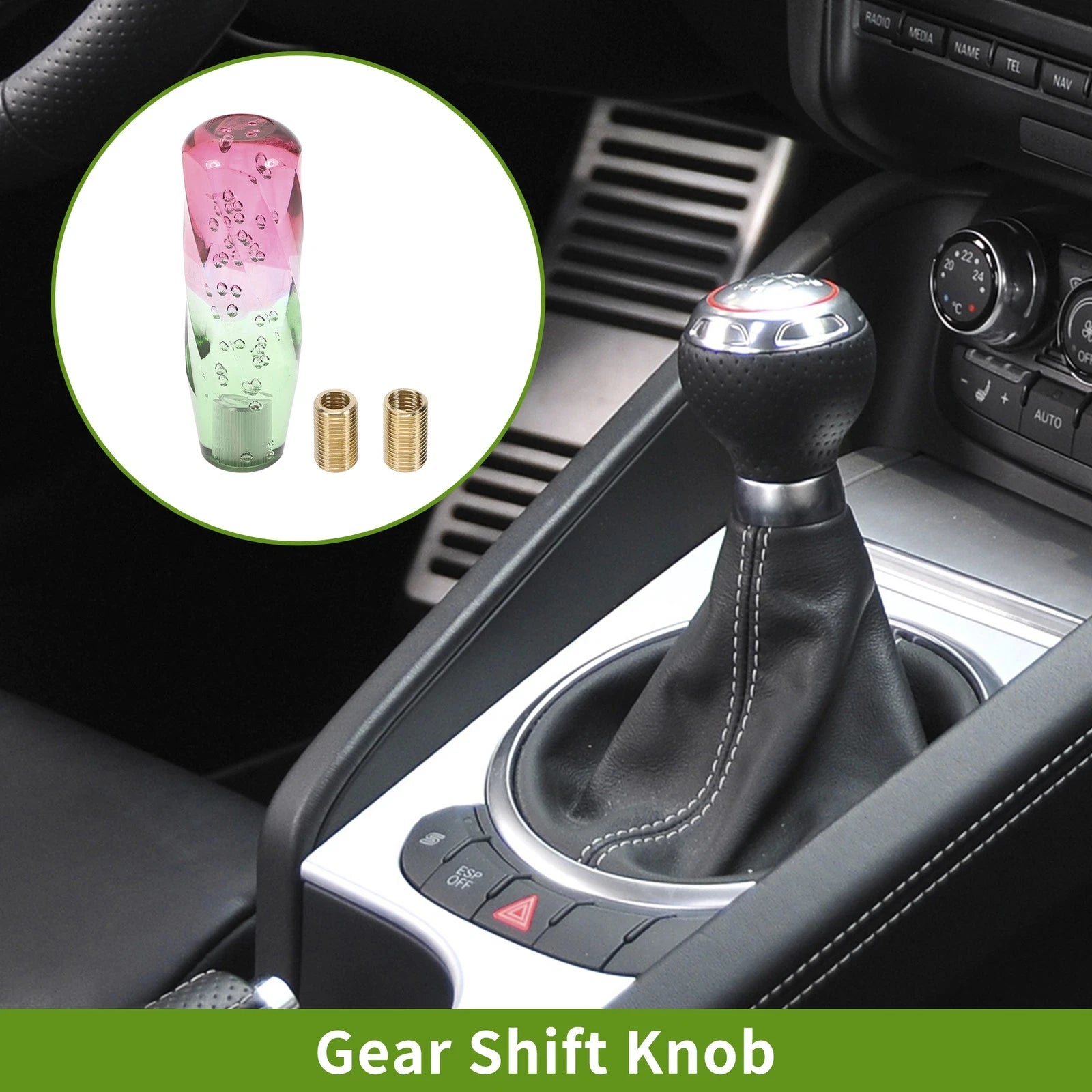 Crystal Shift Knob Set with 2 Adapters for Universal Fit (15cm)