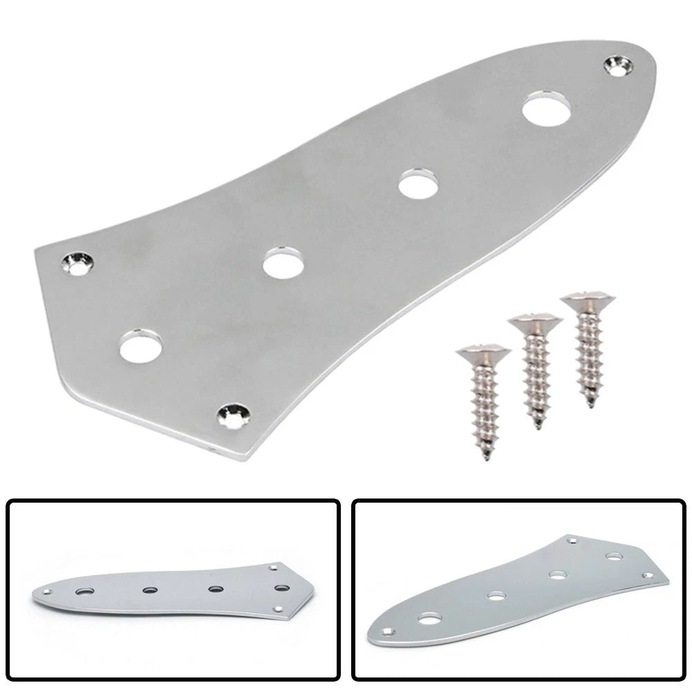 Control Plate for Electric Bass (4 Holes, Chrome)