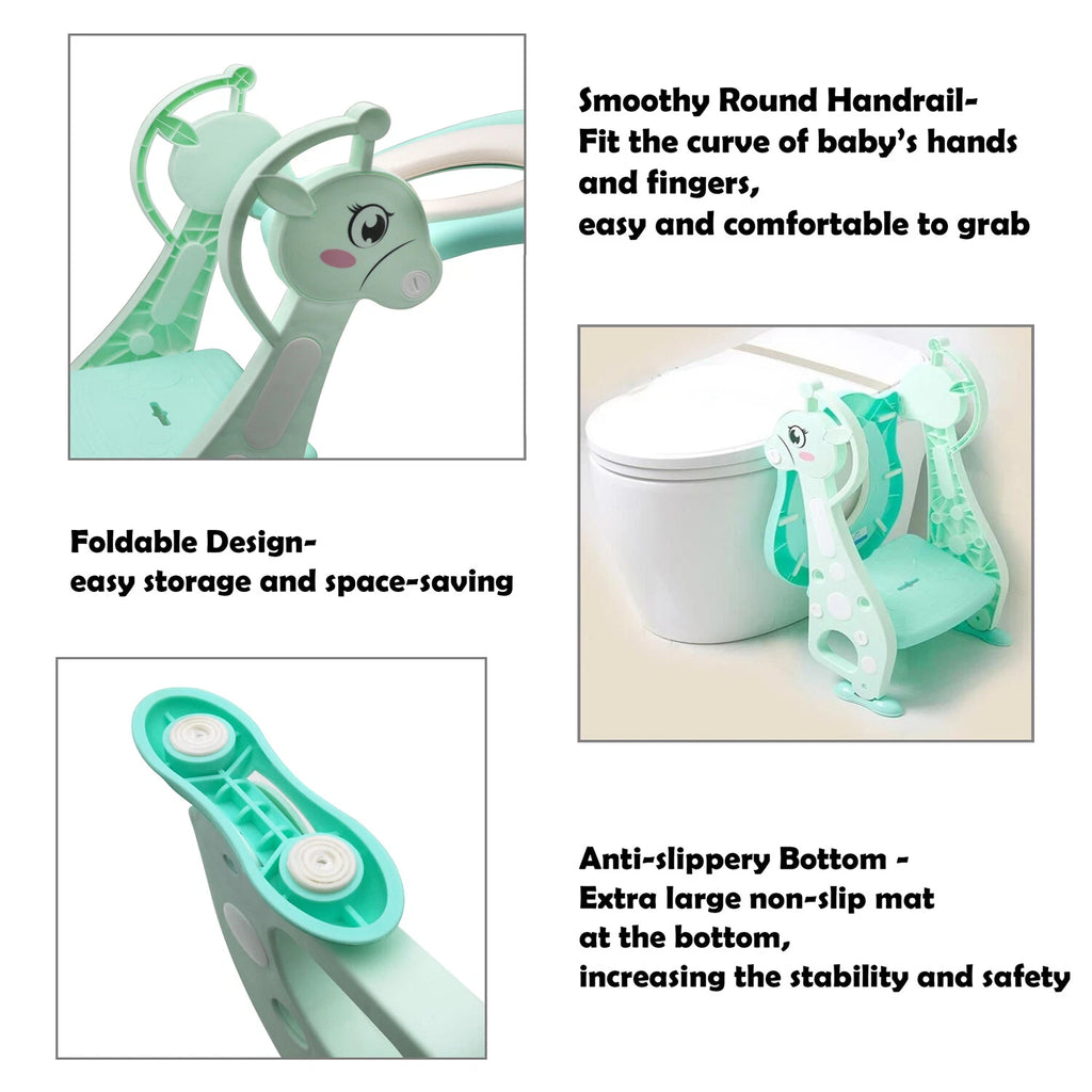 Potty Training Seat with Step Ladder for Kids (Green)