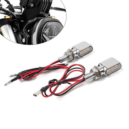 2X Motorcycle Turn Signal Mini Blinker Indicator Light Amber Black Universal