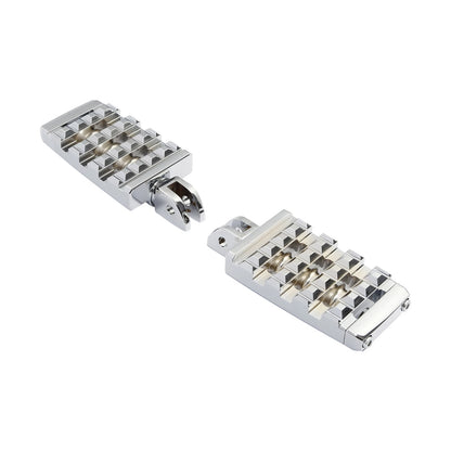 Chrome Driver Foot Pegs for Harley Softail Low Rider Fat Bob (2018–2025)