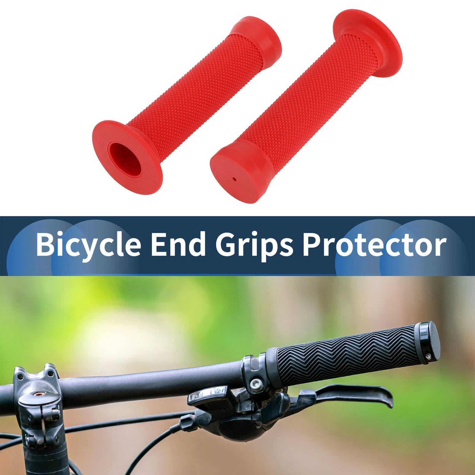 Handlebar Grips Cover 130mm Rubber End Protector for Bike 1 Pair (Universal)