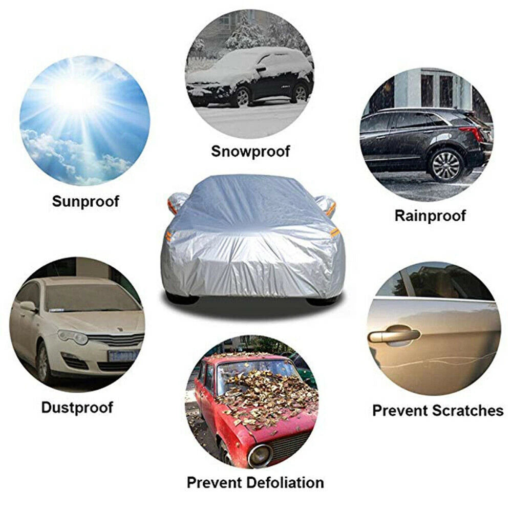 Full Car Cover for Universal Fit (Waterproof, Rain, Dust Protector)
