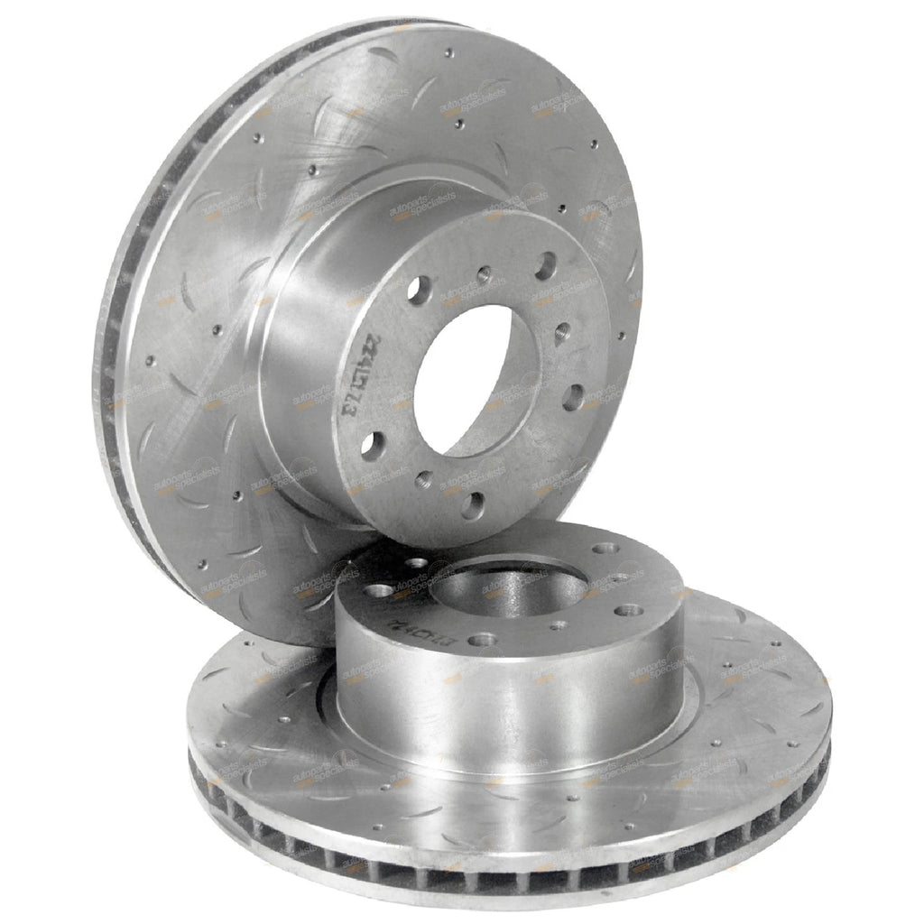 2 Front Slotted Drilled Disc Rotors for Commodore VT VX VU VY VZ (1997–2006)