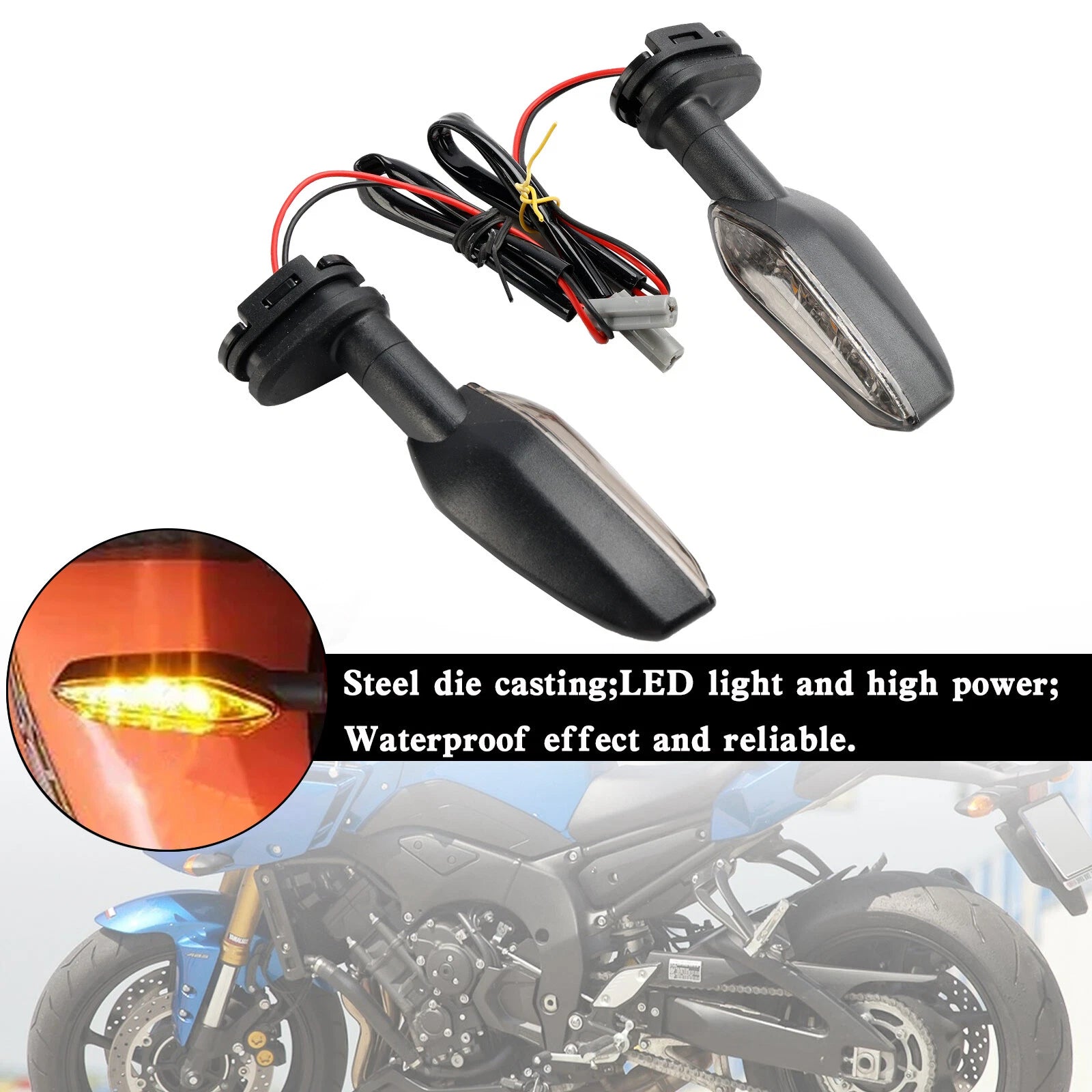 LED Turn Signal Indicator Lamps for Yamaha FZ1 N FZ8 FZ6 FZ-6R TDM900 XJ6 (2006–2018)