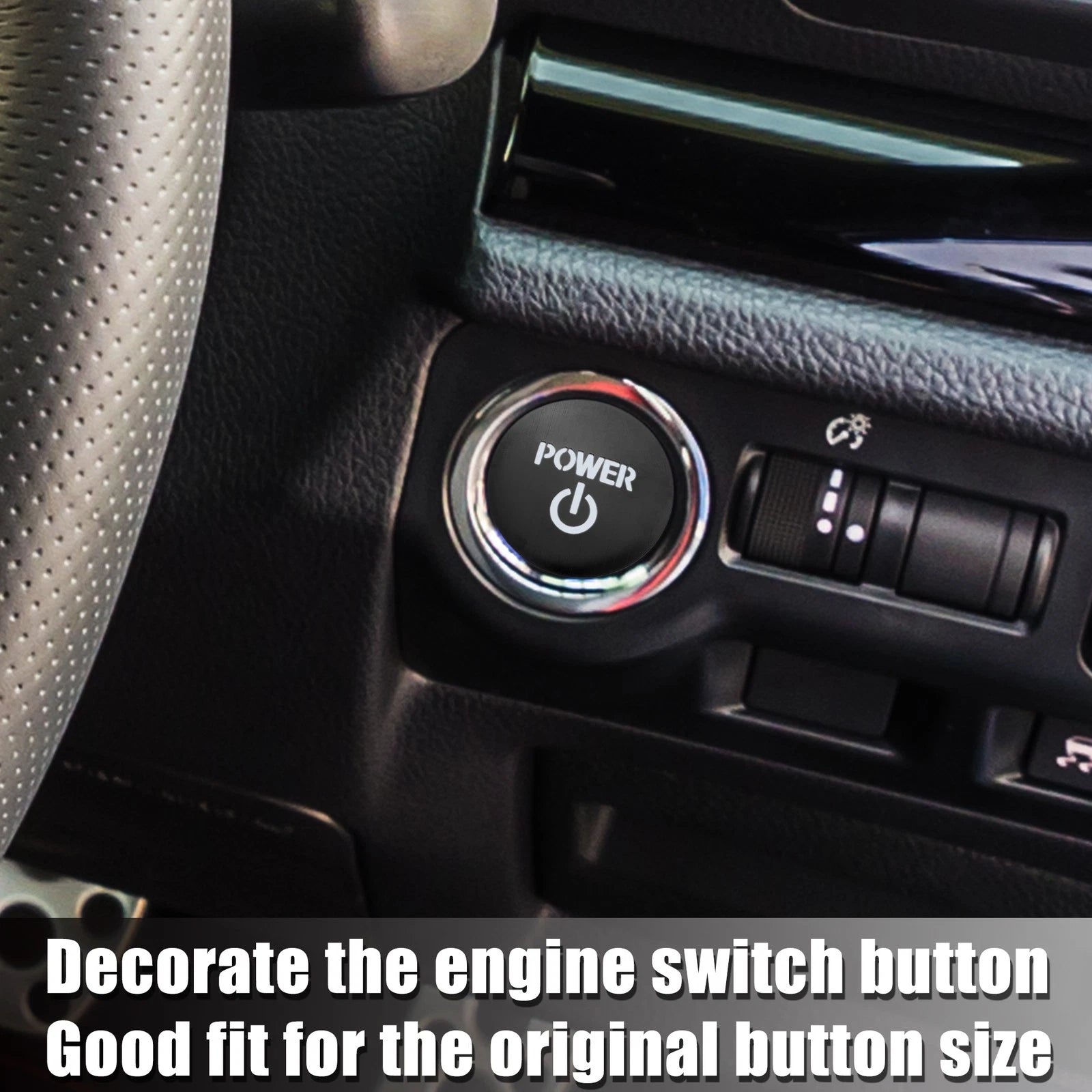 One Click Start Button Cover Replacement for Toyota Crown Royal AWS21 (2012–2018) Black