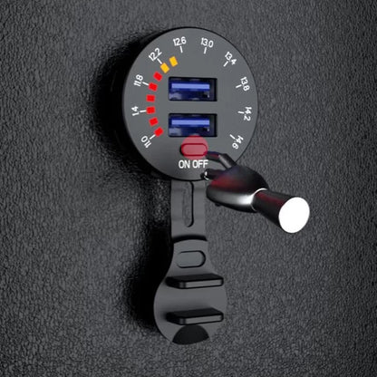 Dual USB Charger Socket with LED Voltmeter for 12V 24V Vehicles