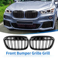 Glossy Black Kidney Grille Front Replacement for BMW X1 (2016–2017) 4D