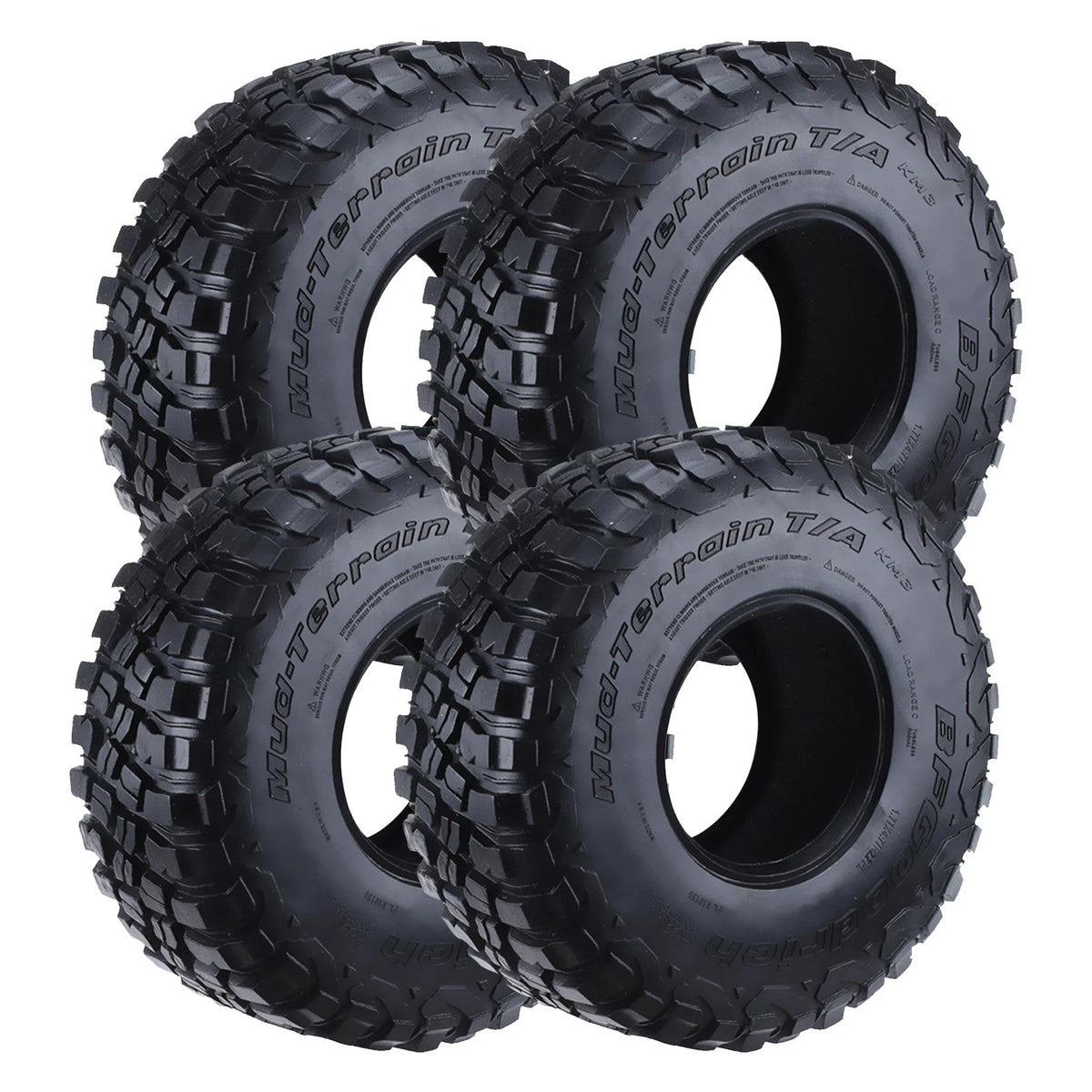 2 Pair Tire Covers with Foam Insert for Axial SCX10 TRX4 D90 (1/10 RC)