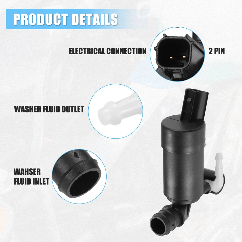 Windshield Washer Motor Pump for Ford Focus (2012–2018), Transit-150