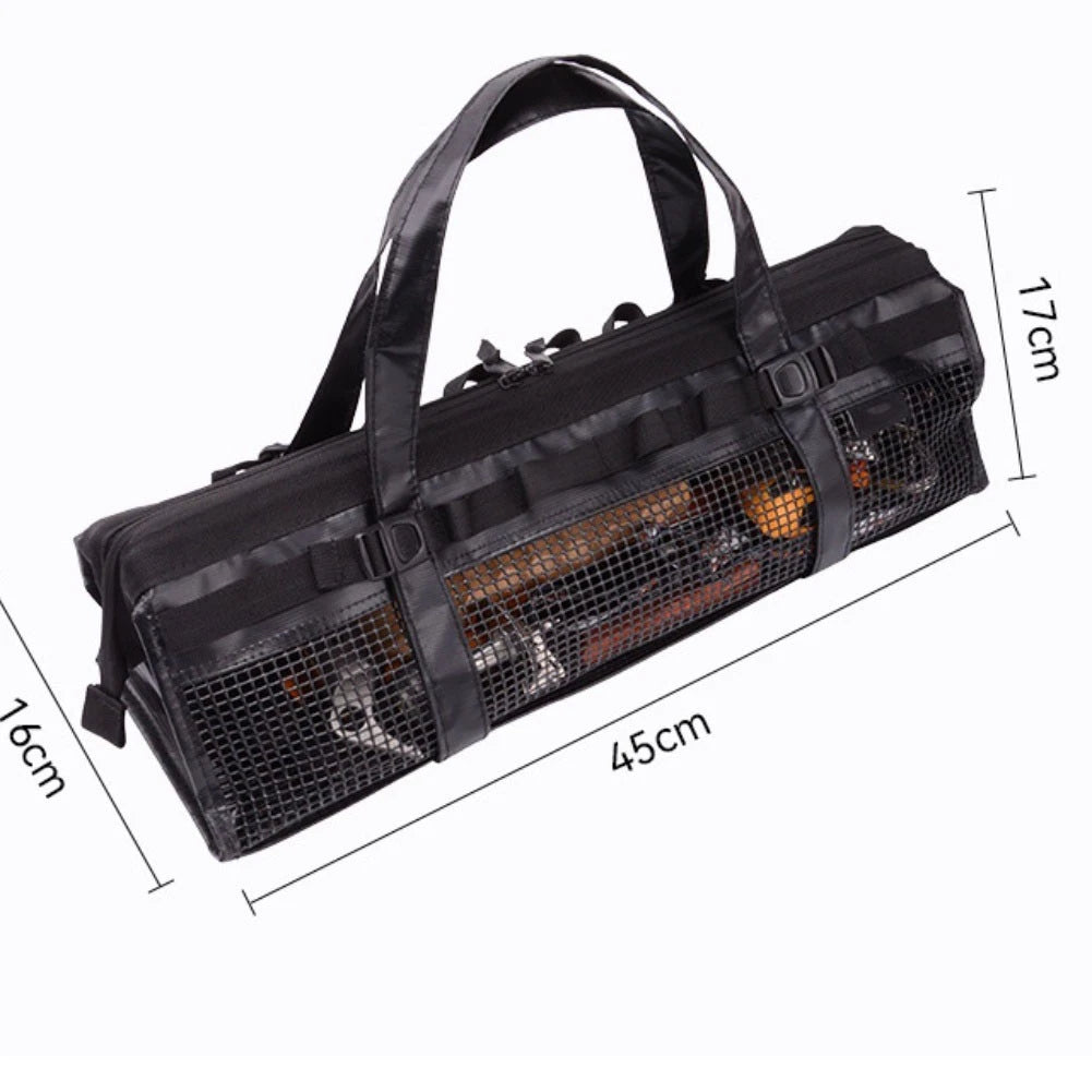 Camping Gear Storage Bag with Mesh Pocket and Carry Handles