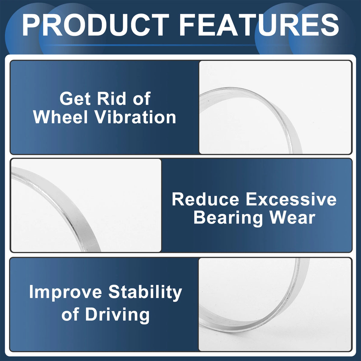 Set of 4 Wheel Hub Centric Rings for Car (OD 78.1mm ID 76.1mm)