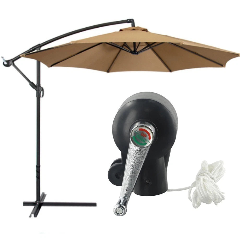Heavy Duty Patio Umbrella Replacement Stand with Black Crank Handle