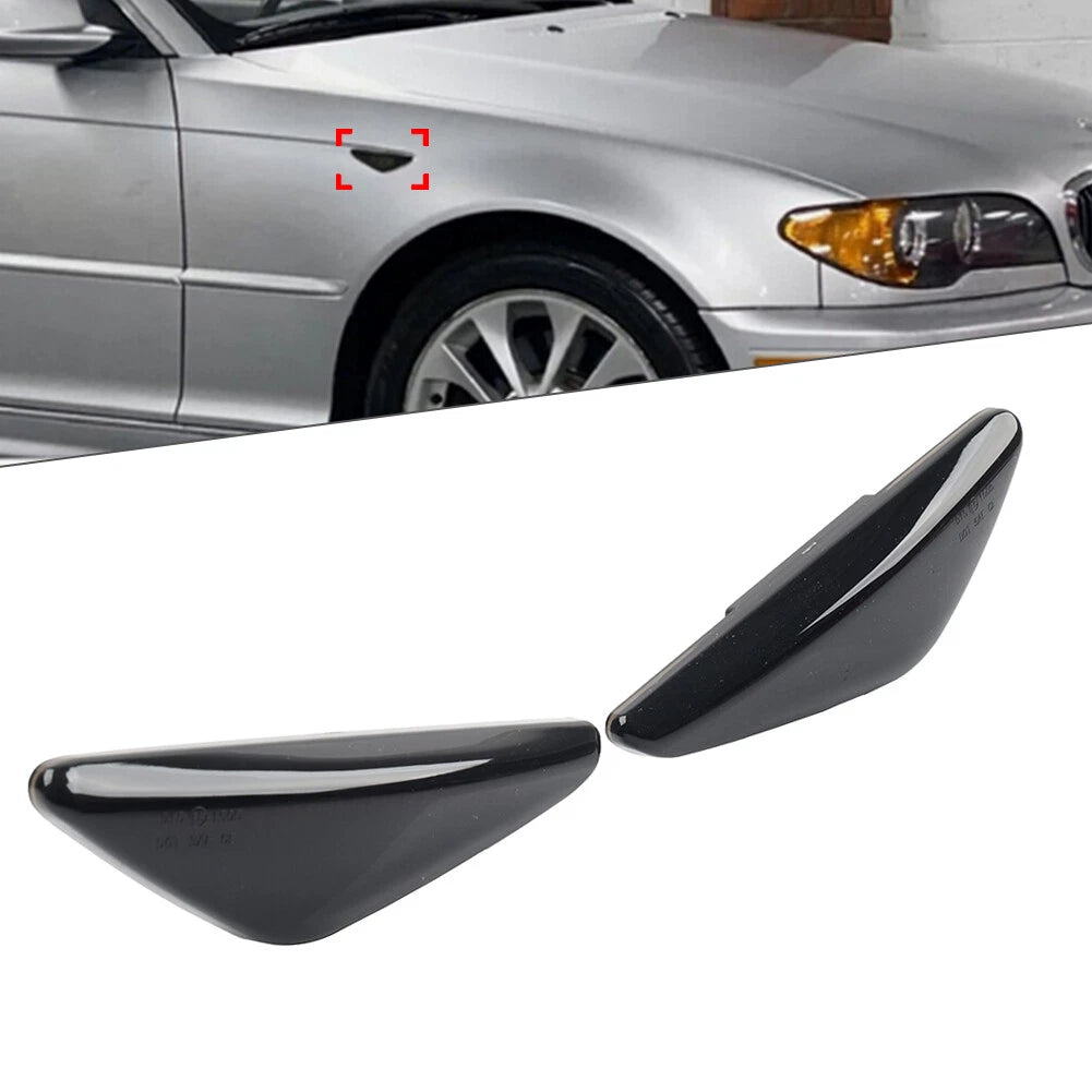 Sequential smoked side marker lights for BMW E46 Convertible (2004–2006)