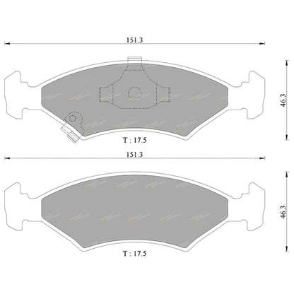 Front Disc Brake Pads Set for Kia Shuma 1.8L TE (2000–2001) FWD Hatchback