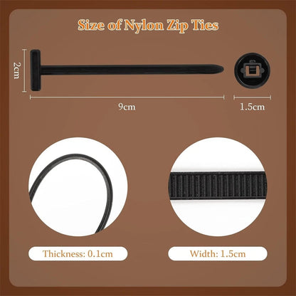 150 Pcs Nylon Cable Tie Buckles with Pin & Button Design for Universal Use