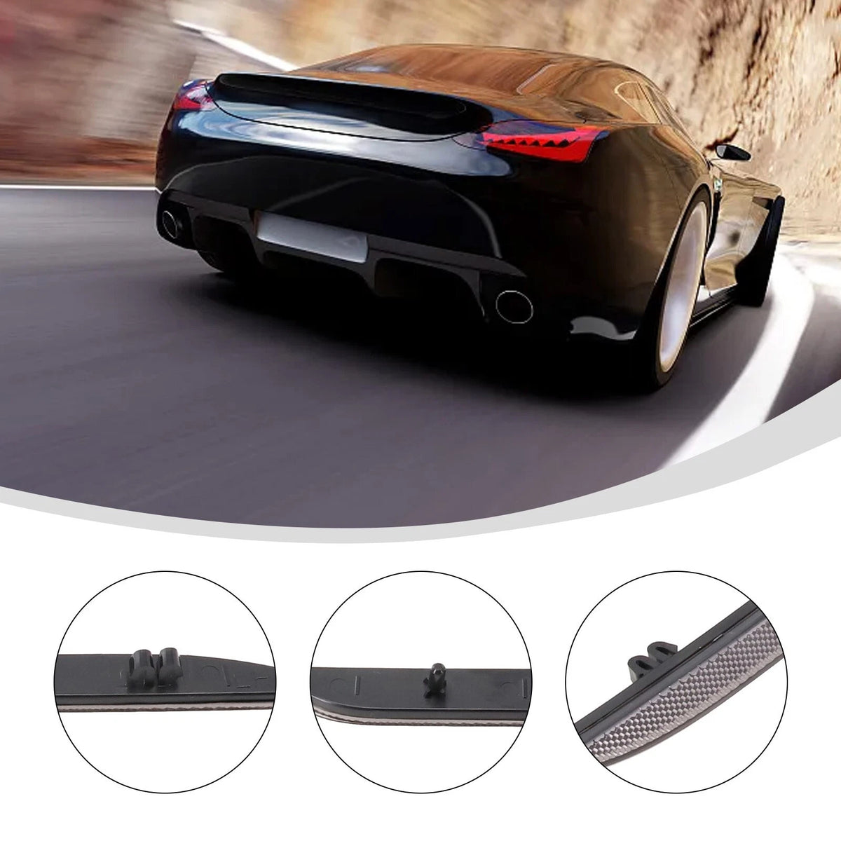 Black Smoked Lens Rear Bumper Reflector Lenses for Ford Mustang (2015–2017)
