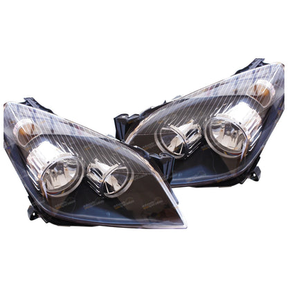 Black Headlights Pair for Holden Astra AH (2004–2006)