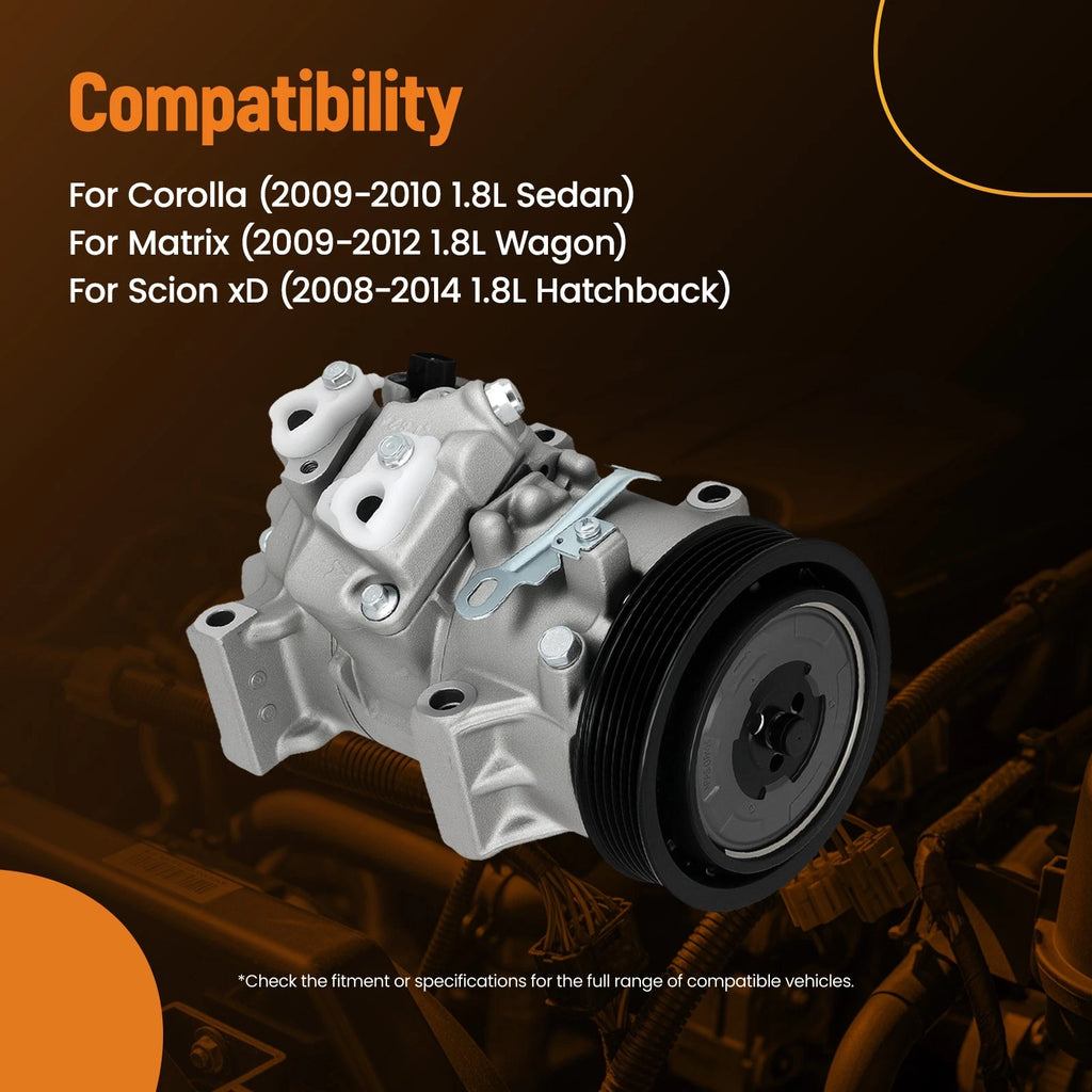 AC Compressor with Clutch for Toyota Corolla Matrix (2009–2012)